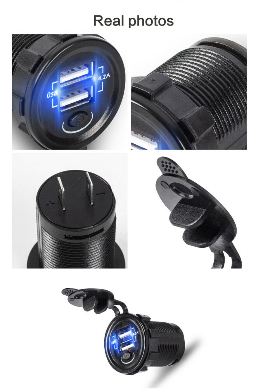 12V-24V Car Truck Fast Charger Dual USB Interface Output Current 4.2A Universal