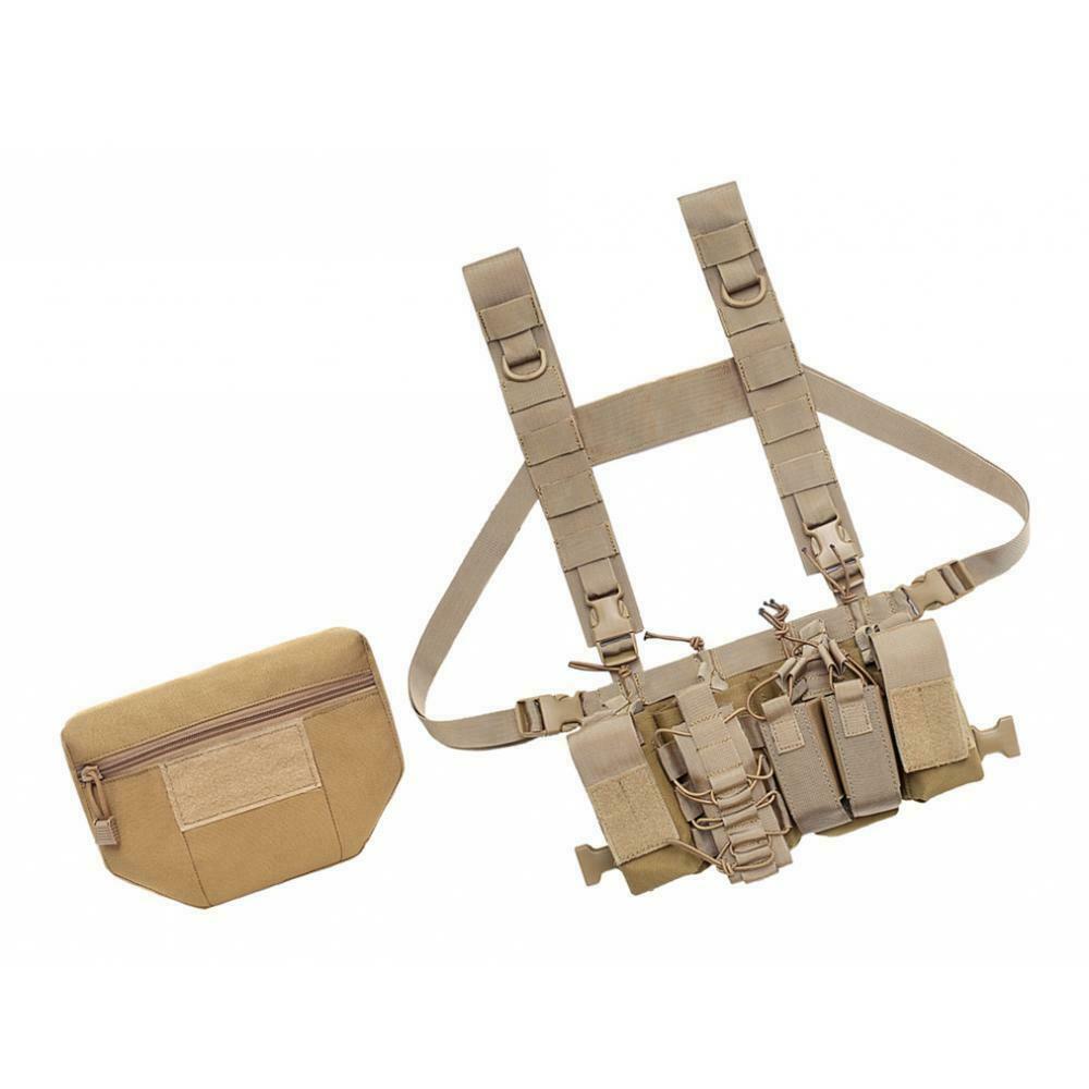 Multi-functional Molle Vest Pouch Chest Bag Tools & Belly Pouch Khaki
