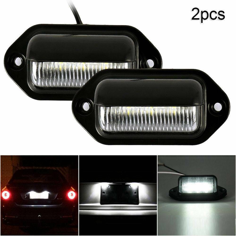 2x Waterproof 6 LED 12V License Plate Light Car Boat Truck Trailer Step Lamp Kit
