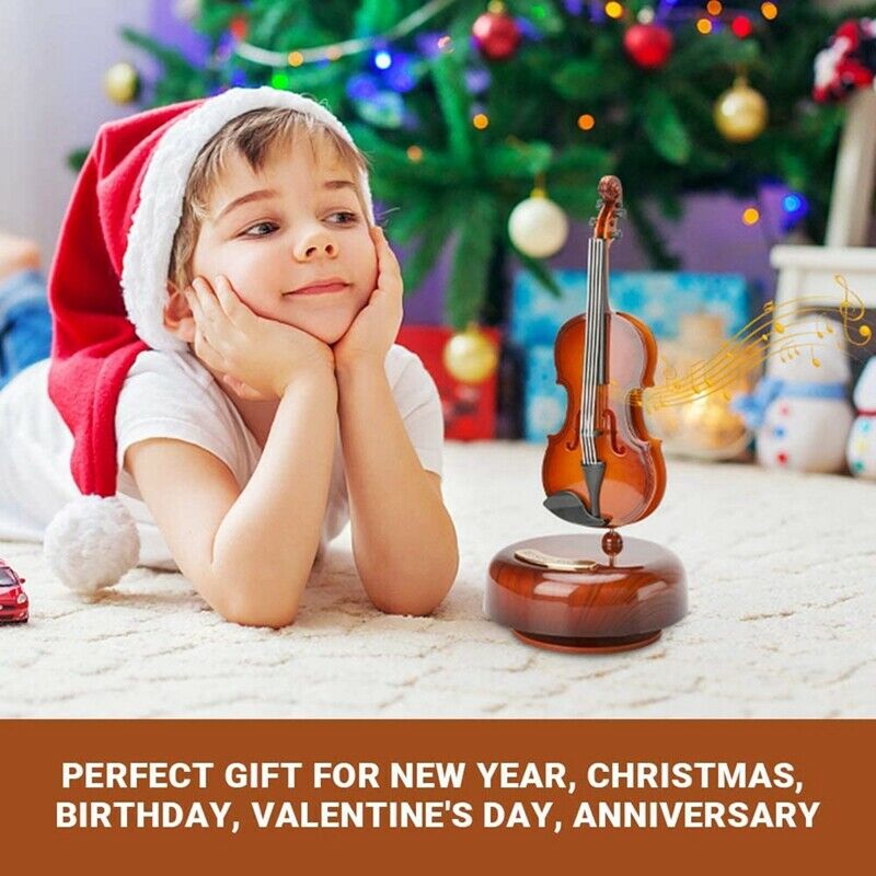 Violin Music Box, Rotating Musical Base, Classical Music Box Instrument, GifW8Z5