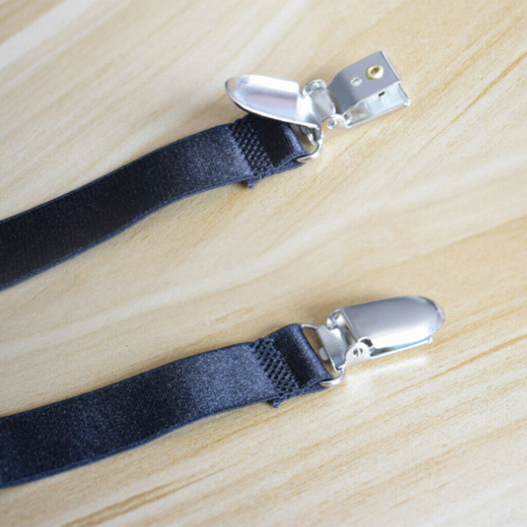 8 Pieces Black Bed Sheet Grippers Suspenders Fastener Clips 3-Head & 2-Head