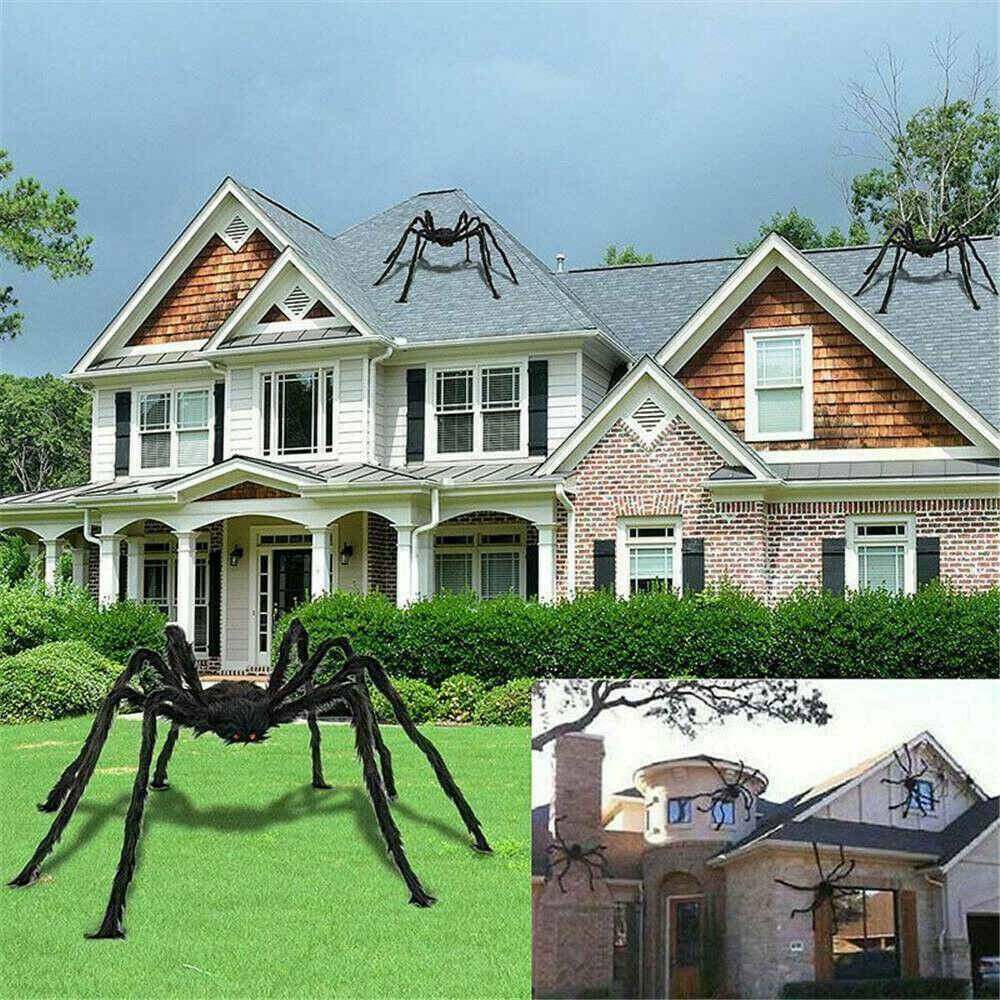 2021 Halloween Spider Decor Haunted House Prop Indoor Outdoor Black Giant Scary