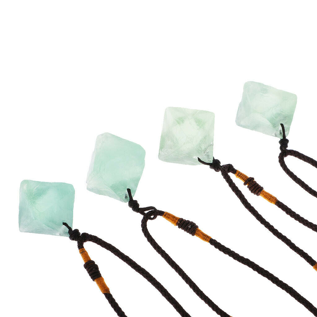 Natural Green Fluorite Crystal Pendants Reiki Stone for Meditation Relaxed