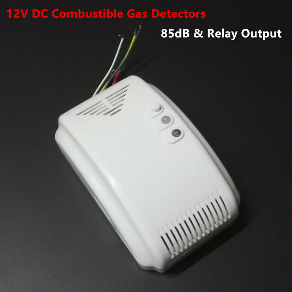 12V Wall Gas Detector Alarm Sound Light Warning Butane LPG Natural Smoke Sensor