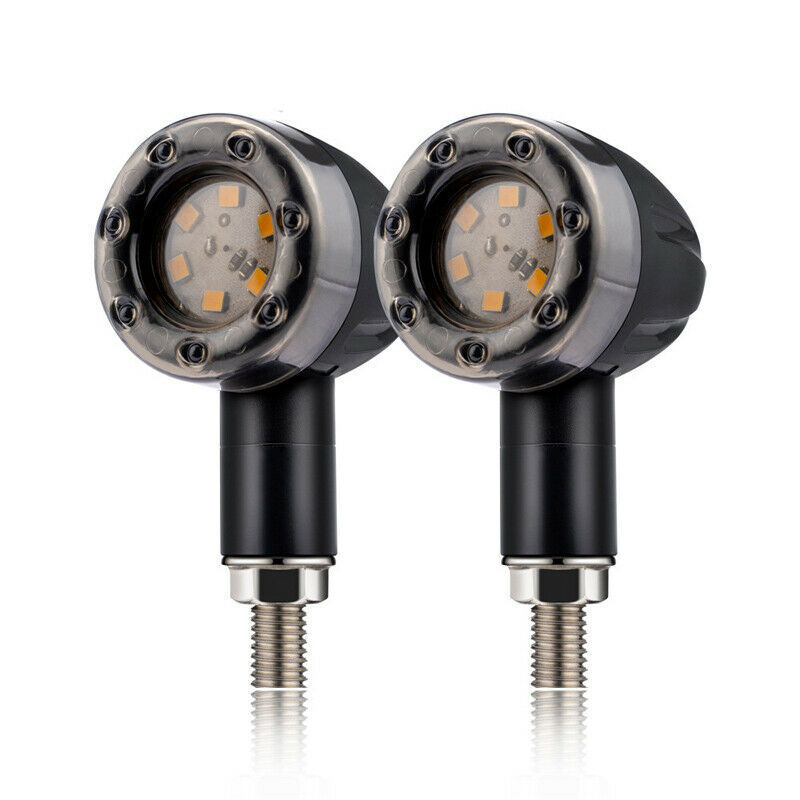 Motorcycle Scooter Bikes Bar End LED Turn Signal Light Corner Indicator Lamp Kit
