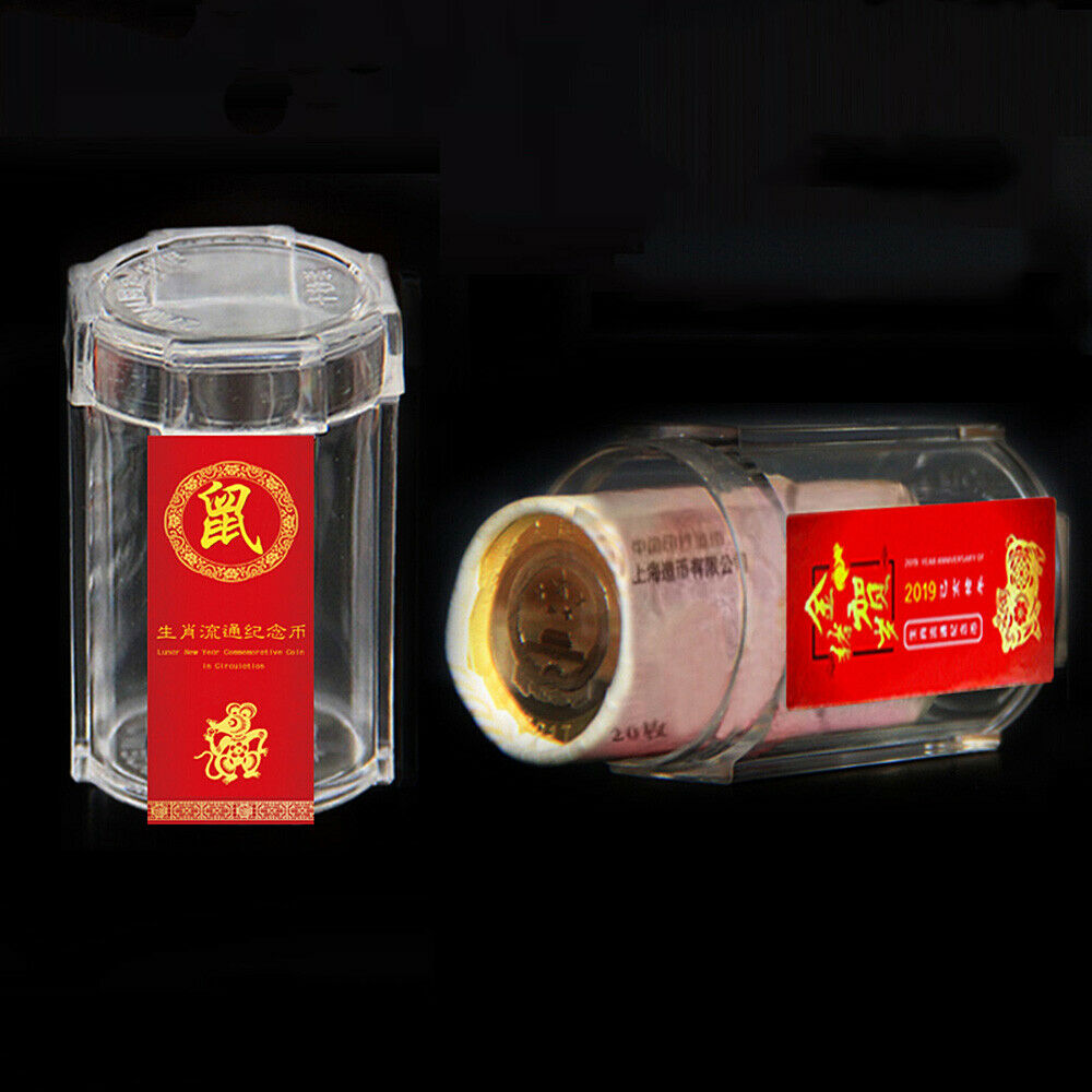 27mm Commemorative Coin Storage Tube Empty Protector Box Holder 20 Coins Collect