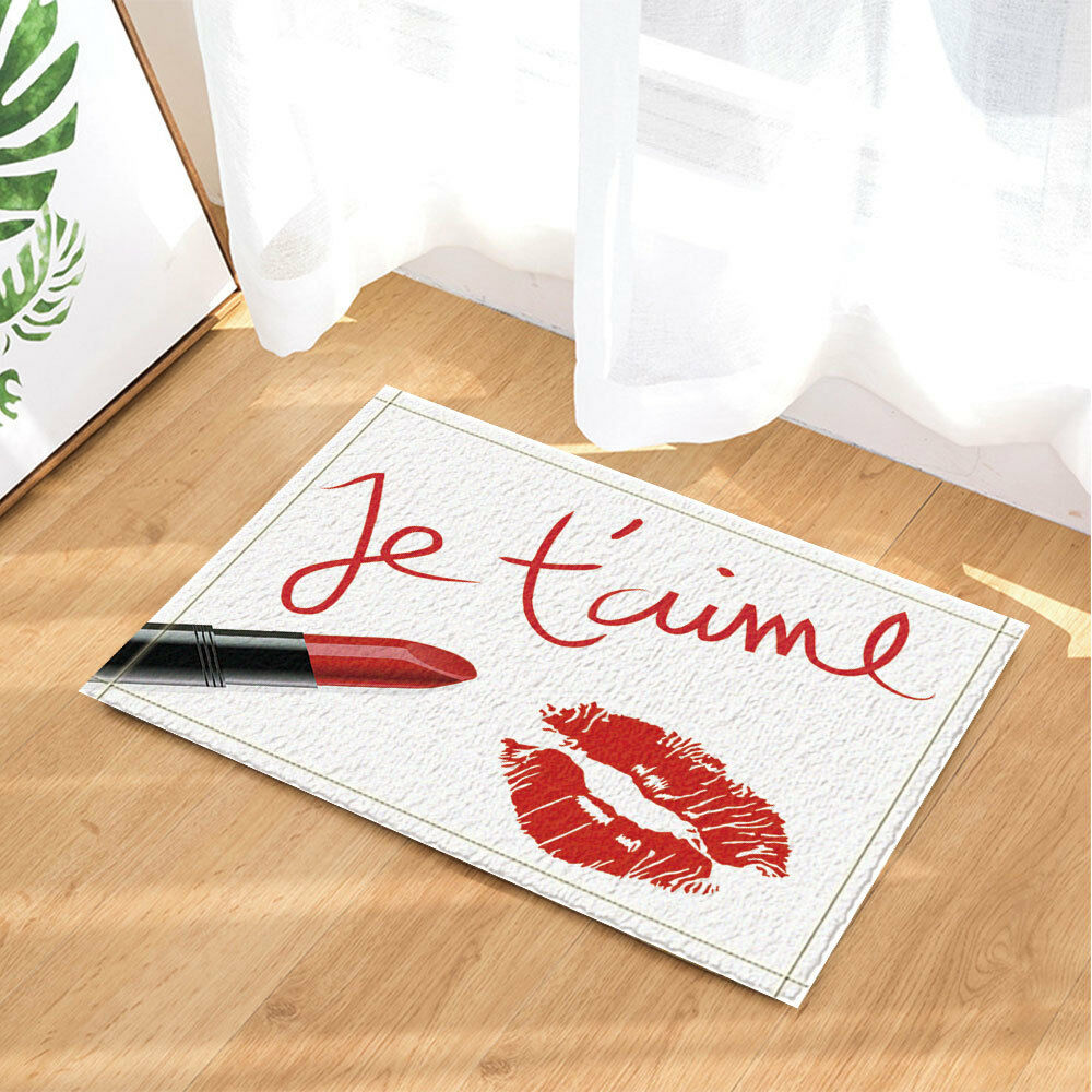 Lips and lipstick Door mat Bath Mat non-Slip Bathroom Door Shower Carpet 24X16"