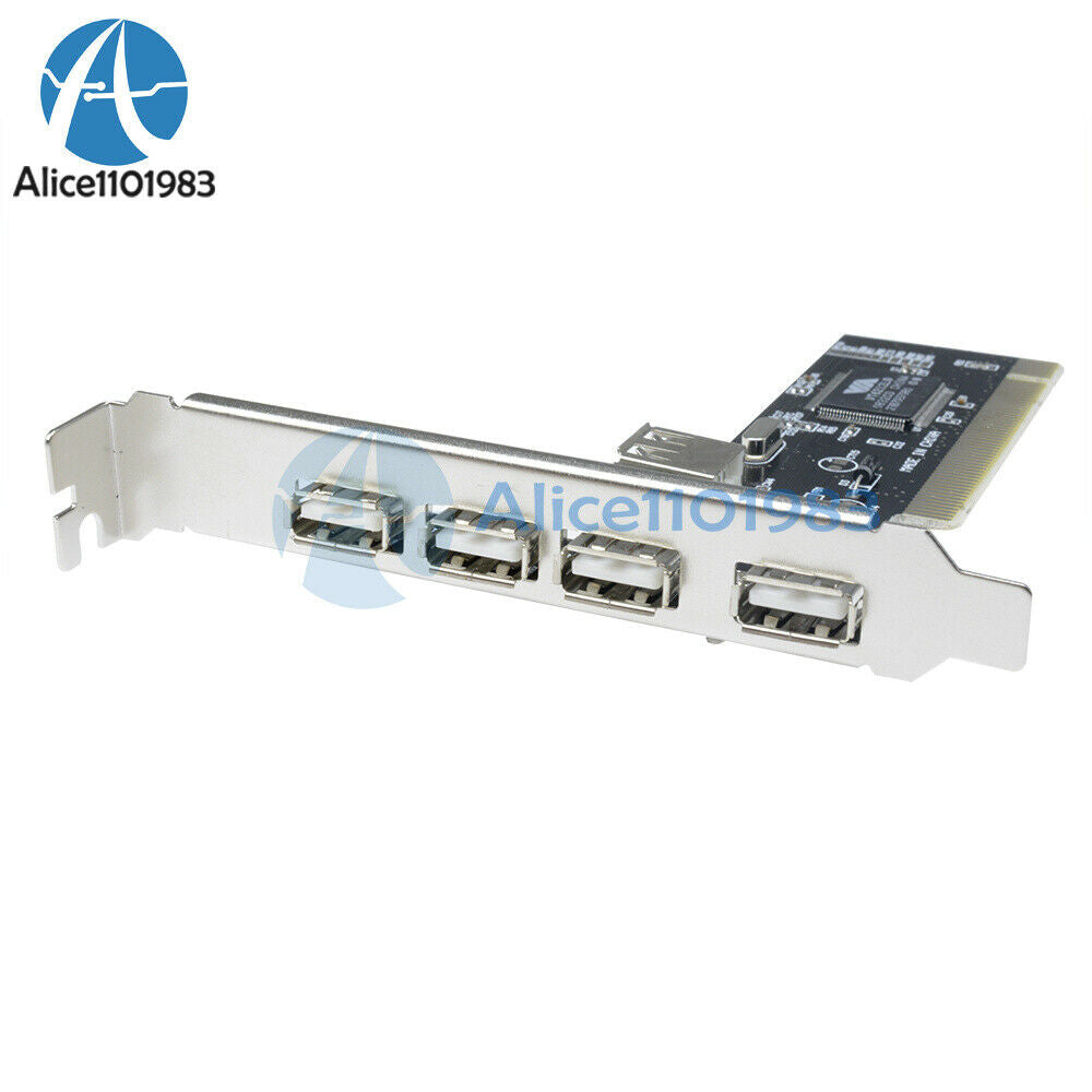 New High Speed 480Mbps 5 Port USB 2.0 PCI Hub Card Controller Adapter Module