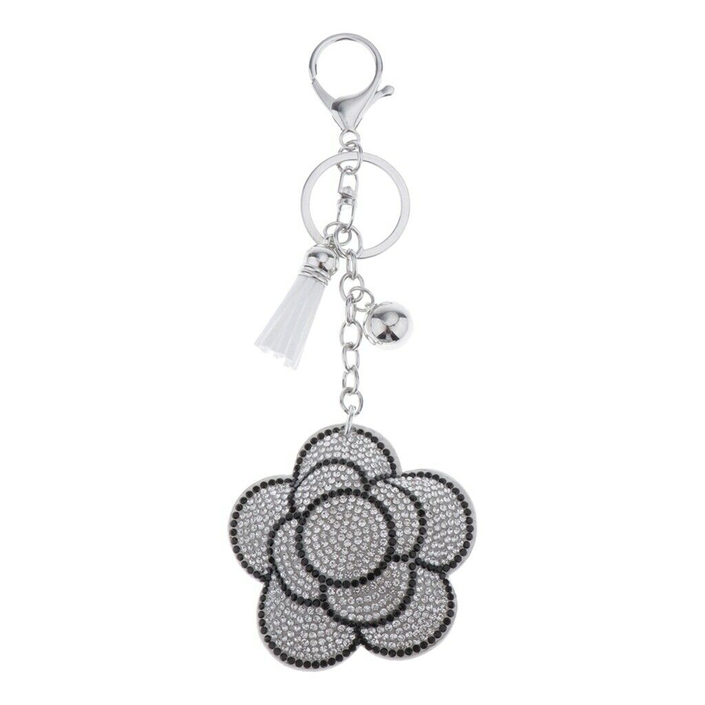 Crystal Flower Charm Key Chain Female Key Ring Crafts Ornaments Woman Gifts