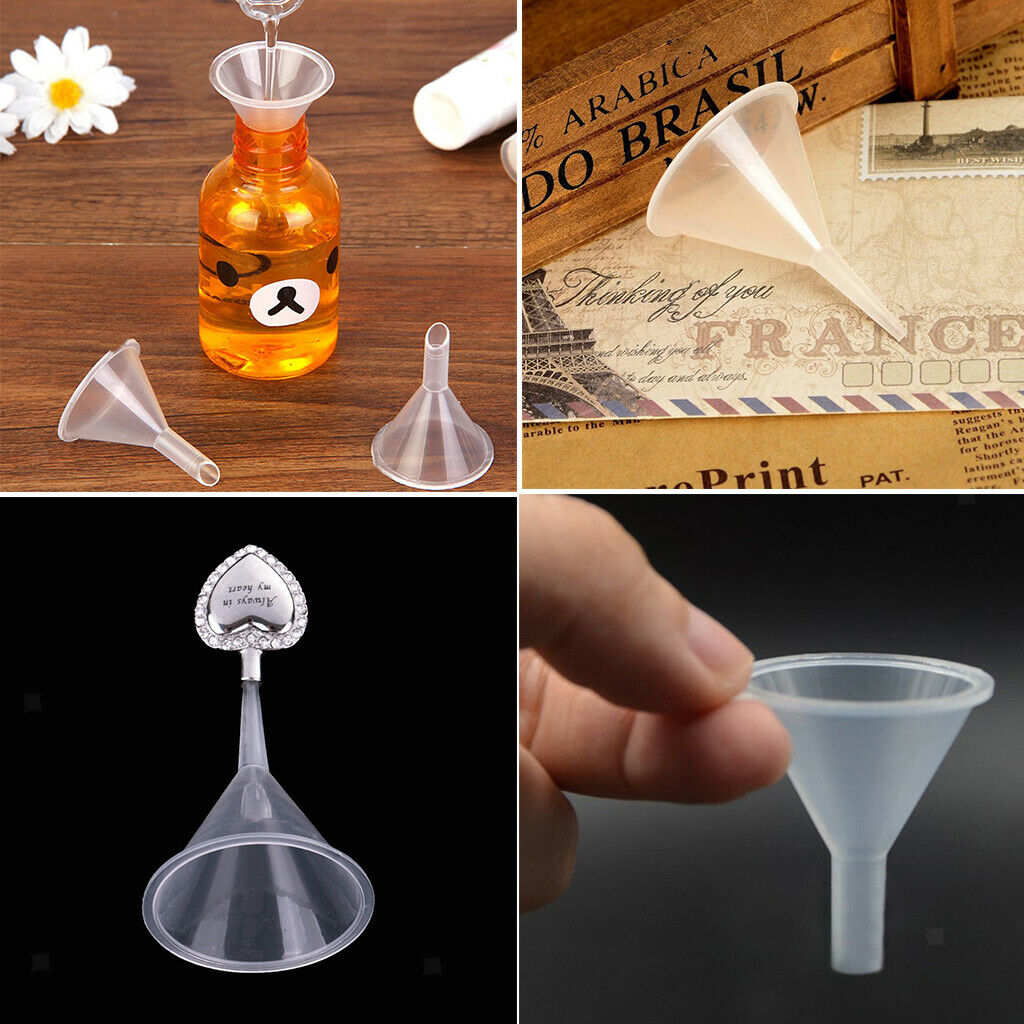Set of 3 Plastic Perfume Diffuser Vial Bottle Liquid Filling Small Funnel