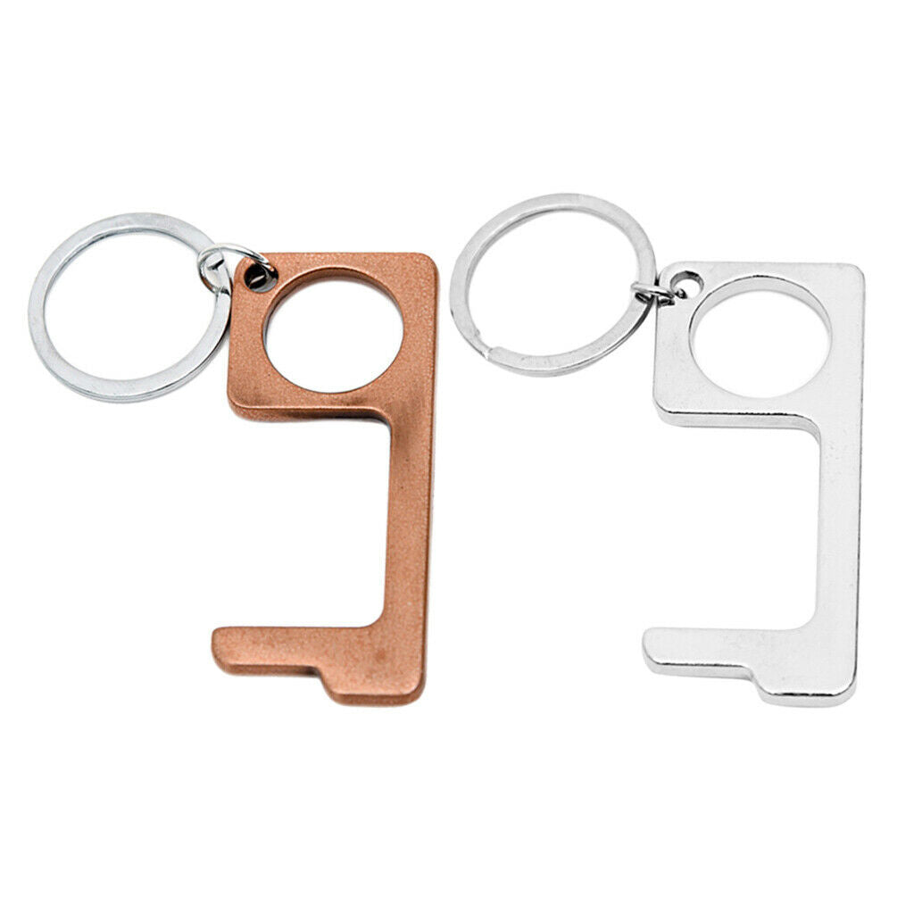 2x Zero Touch Open Door Reusable Button Push Hand Stick Non-Contact Helper