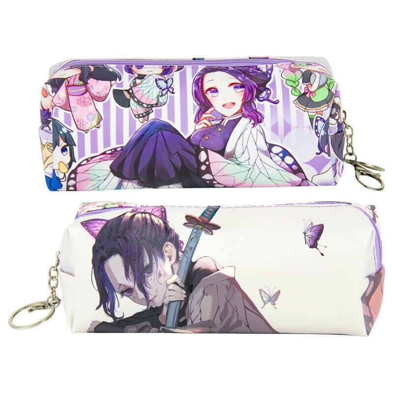 Demon Slayer Kimetsu no Yaiba Kochou Shinobu PU Leather Pencil Pen Case Bag C