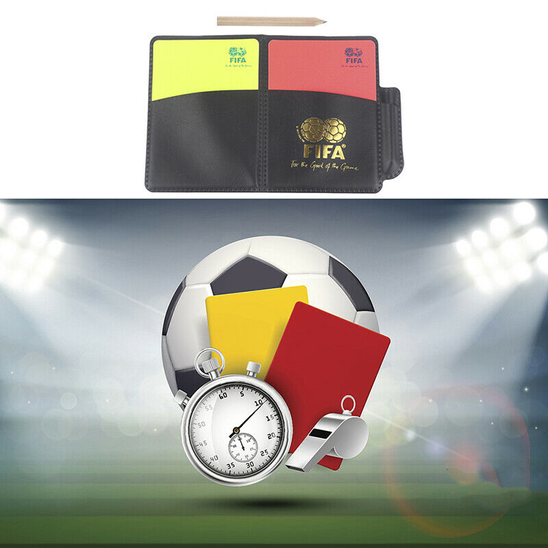 Sport Football Soccer Referee Wallet Notebook with Red Card And Yellow CardA KX