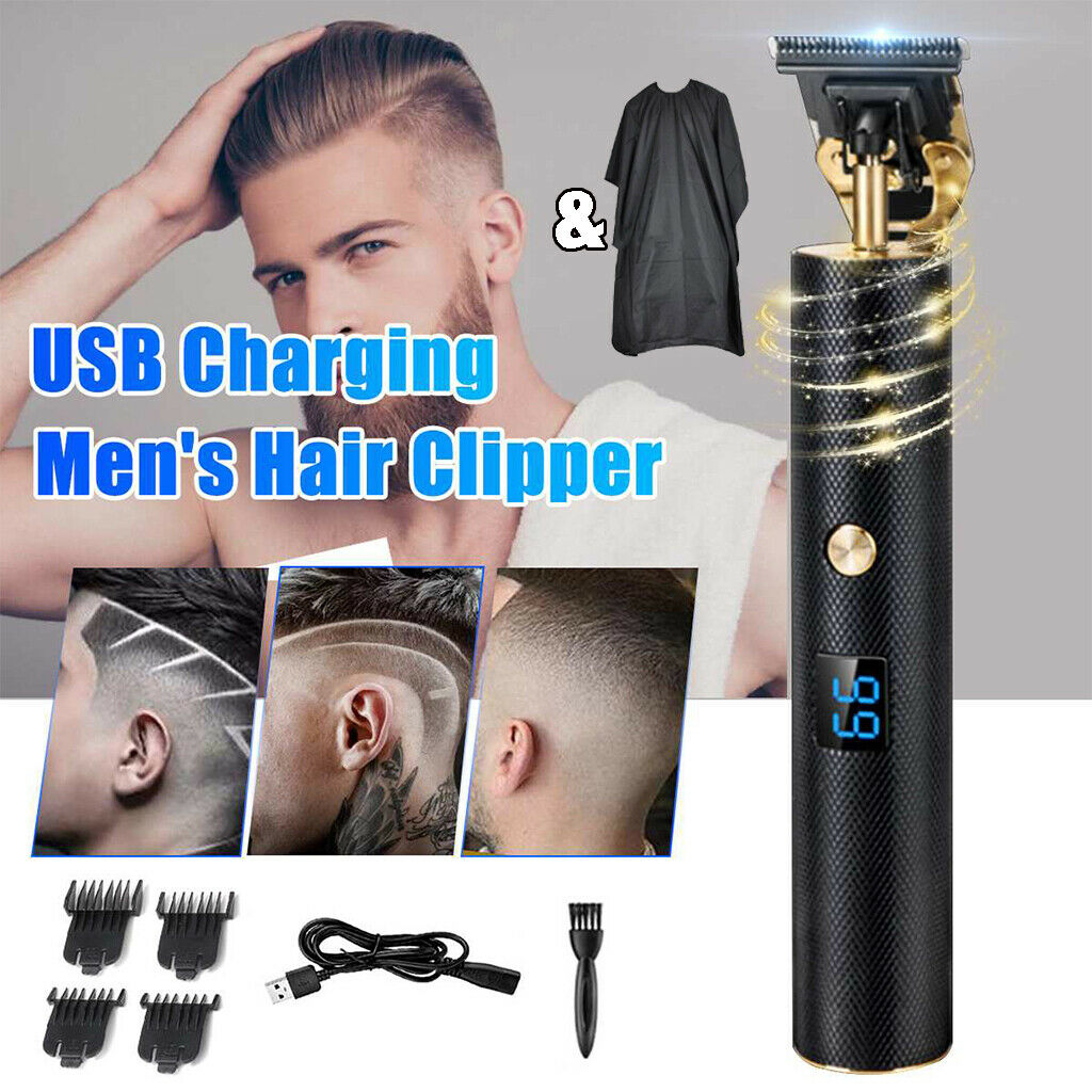 Hair Cut Trimmer Men T-blade Grooming Clippers USB Charging