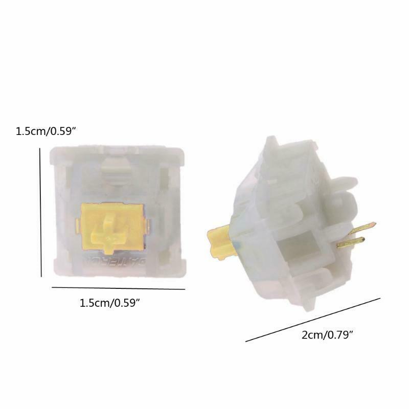 10pc Gateron Switches 5Pin Milky Yellow Switch for Mechanical Keyboard GK61 GK64
