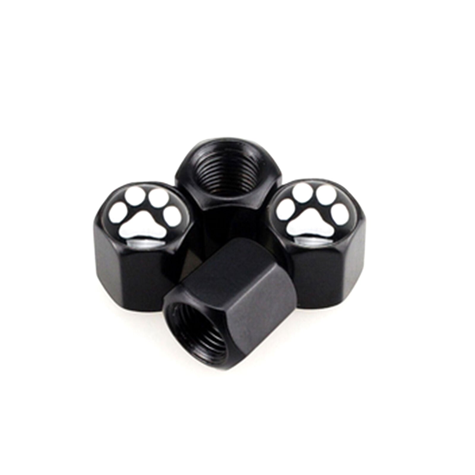 4X Car Tyre Tire Valve Wheel Air Dust Cap Cover Footprint Foot Print Black Style