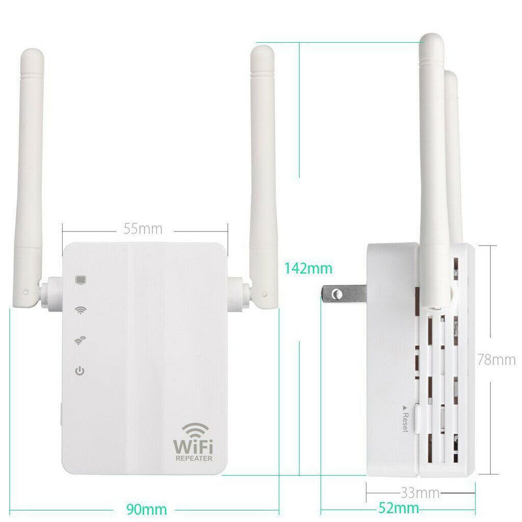 300Mbps Wifi Repeater Router 3 Working Modes EU Plug for Home Office White