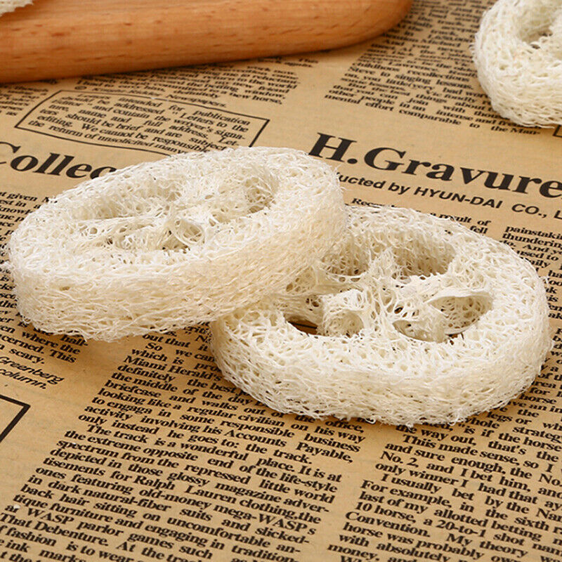 2Pcs Natural Loofah Soap Holder Dish Bathroom Storage Support Plate Stand HO.DD