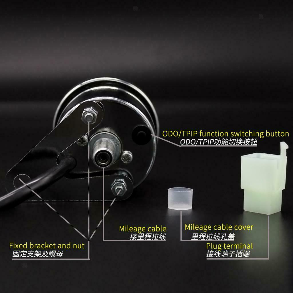 Motorbike Multifunction Speedometer Odometer Fuel Gauge with Light Indicator
