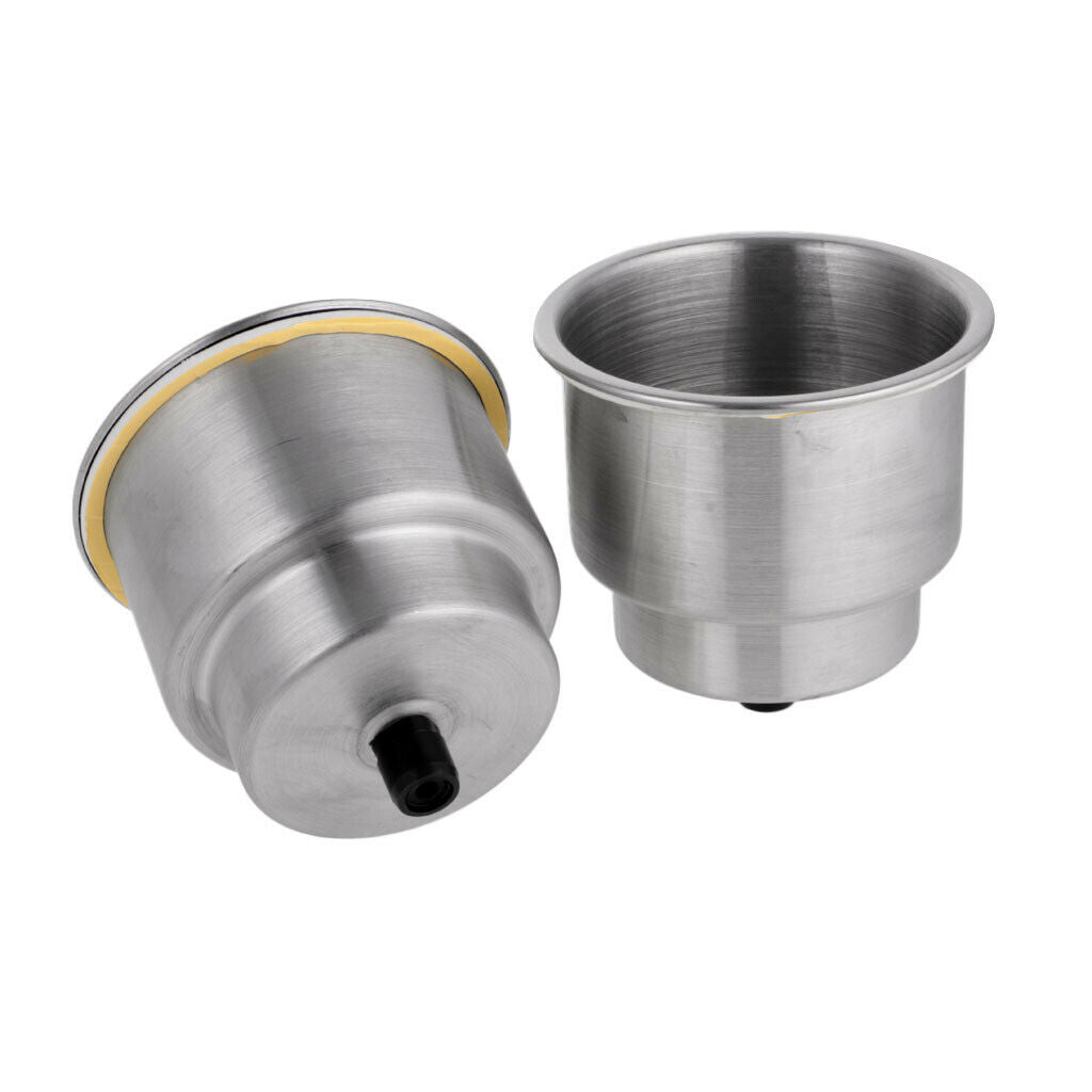 2x Stainless Steel Cup Drink Bottle Stand Holder Base for Car Boat Yacht RV