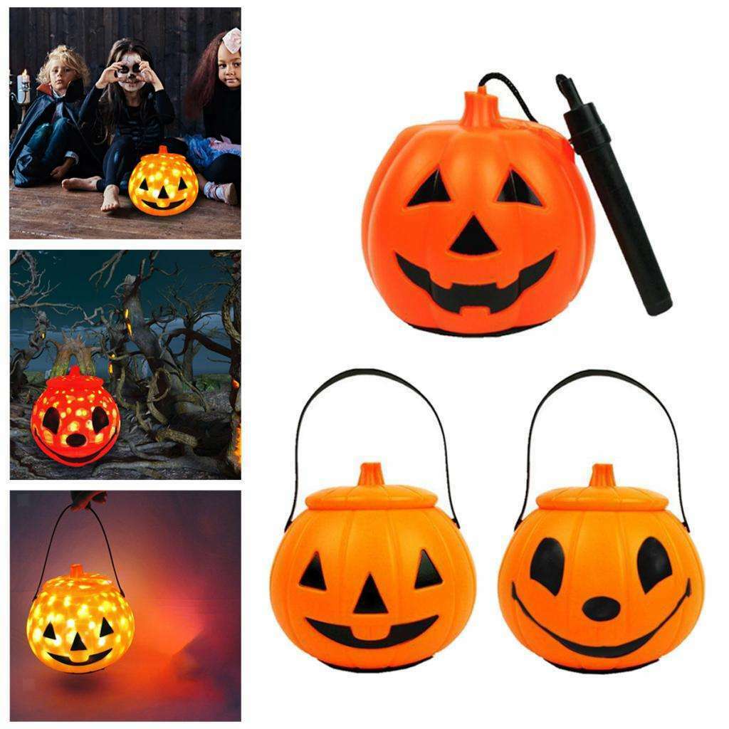 3 Pieces Glow Halloween Pumpkin Lantern LED Lamp Props Decor Children Gift