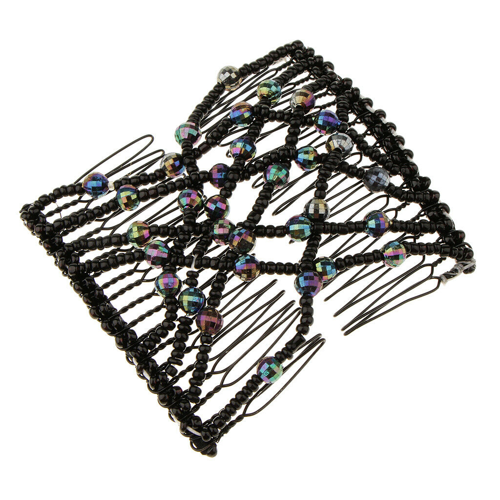 Hair Combs for Hair Bun Maker Accessories Elastic Bead Double Hair Clip Comb