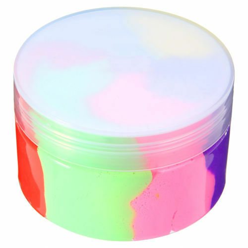 Glossy Cotton  Rainbow Puff Slime And Borax Kids Stress Relief Toys