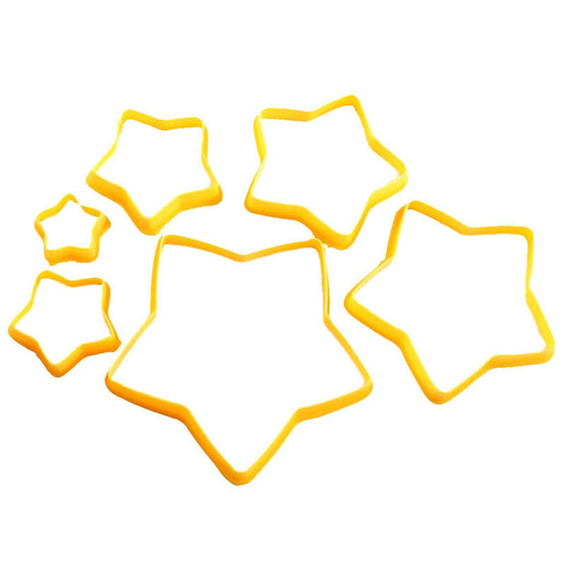 6Pcs/set Christmas Tree Cookie Cutter Stars Shape Cake Biscuit Cutter Mo.l8