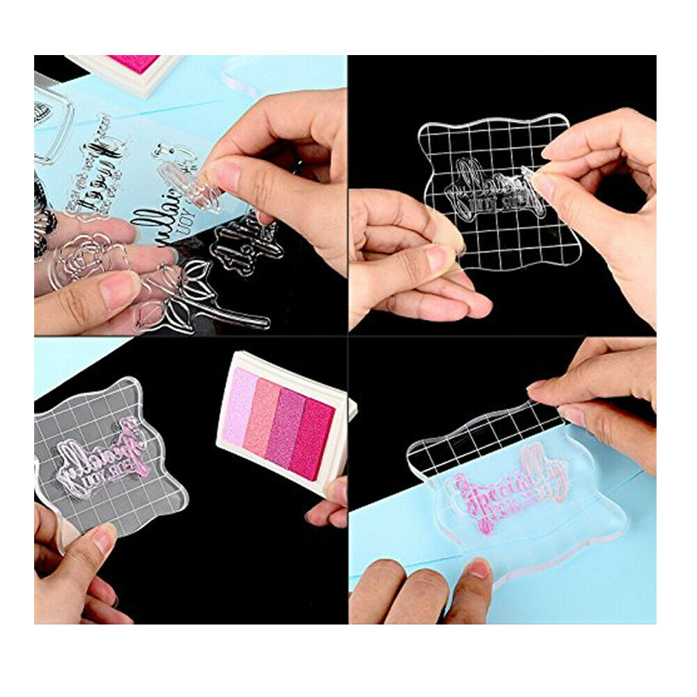 Clear Acrylic Block Stamping Block For Card Making Emboss Craft