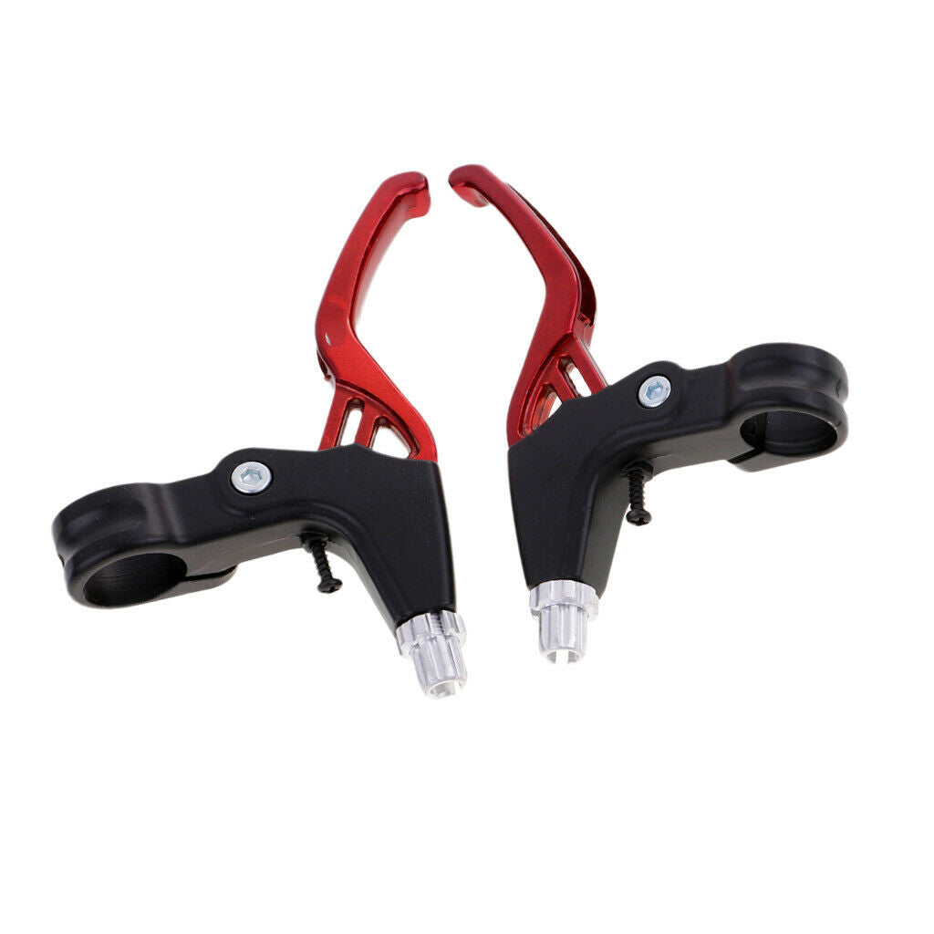 1 Pair Aluminium Alloy Brake Lever Set 2-finger Mountain Bicycle Bike Red