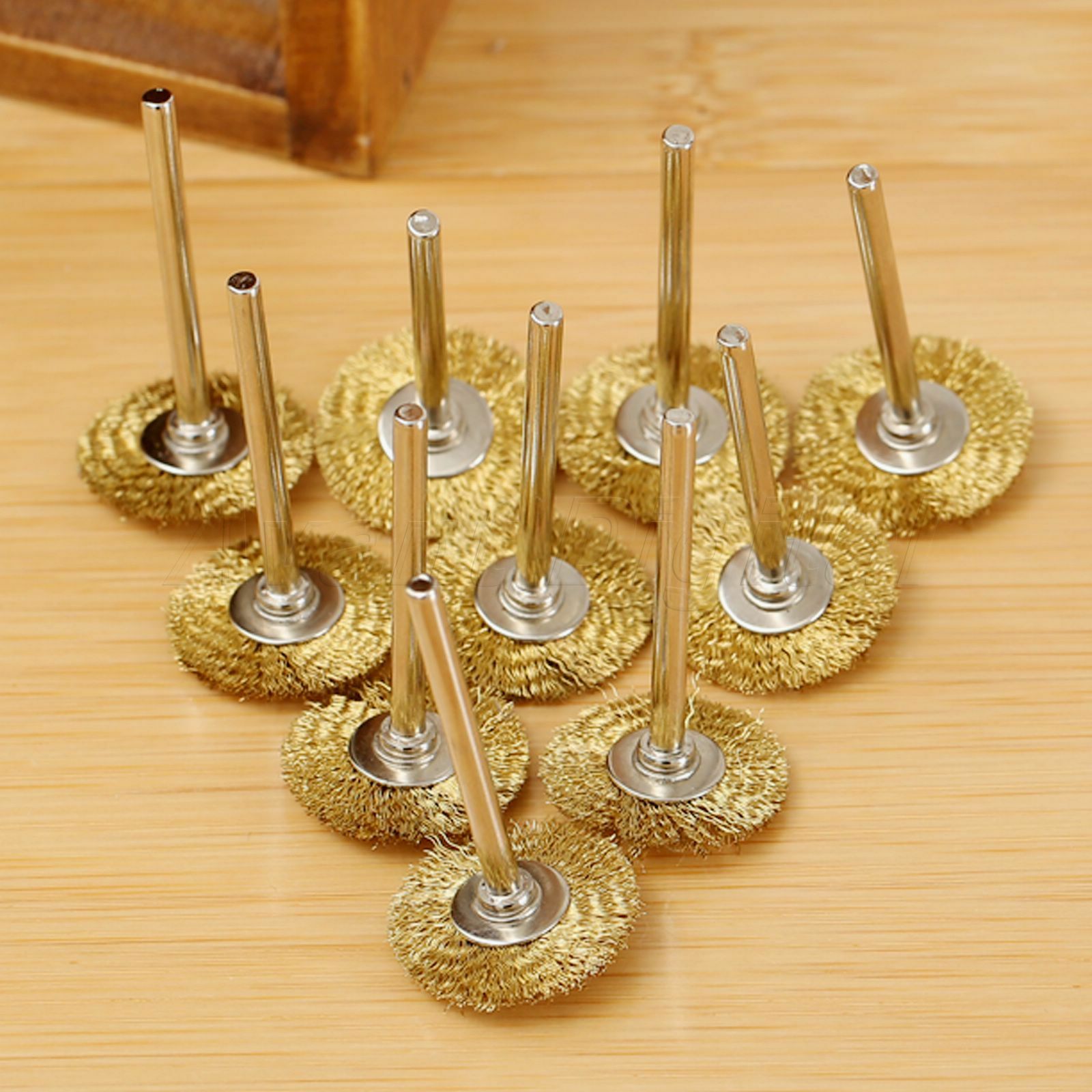 22MM Brass Wire Wheel Brushes Polishing Tool for Die Grinder Power Rotary 10PCS
