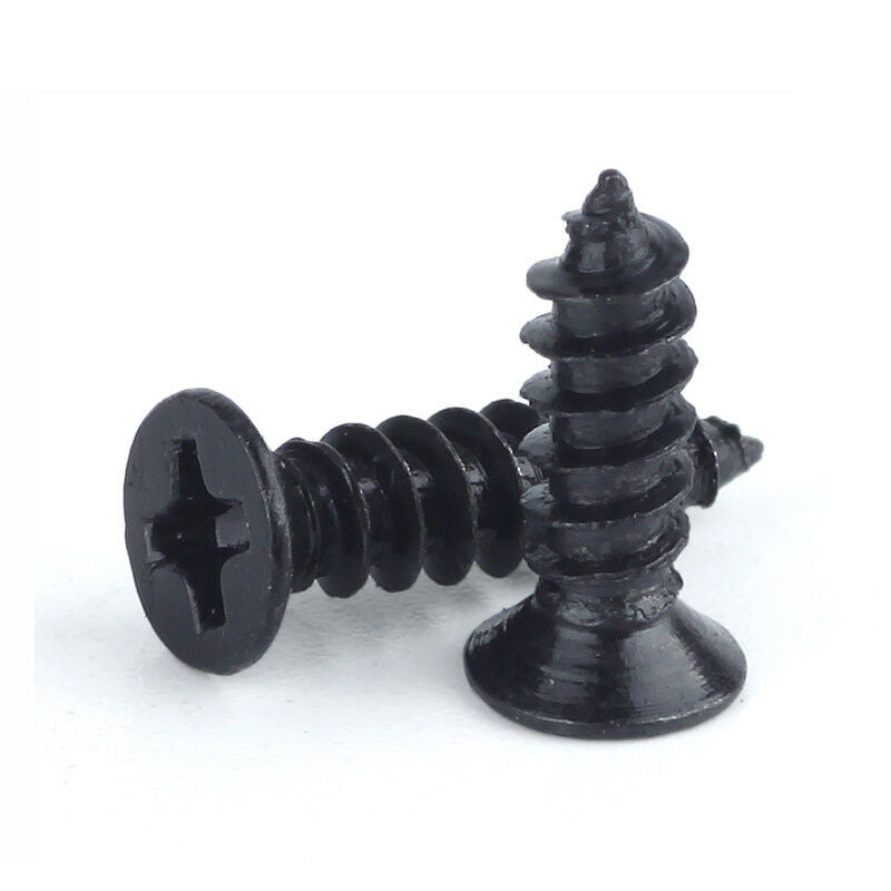60Pcs M1/M1.2* 3-5mm Phillips Countersunk Self Tapping Screws Set-Black Zinc
