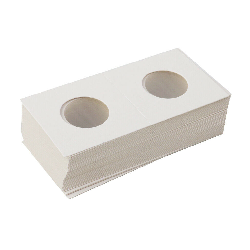 100PCS Cardboard Coin Holders Flips Mylar Coin Supplies 27.5mm + 35mm