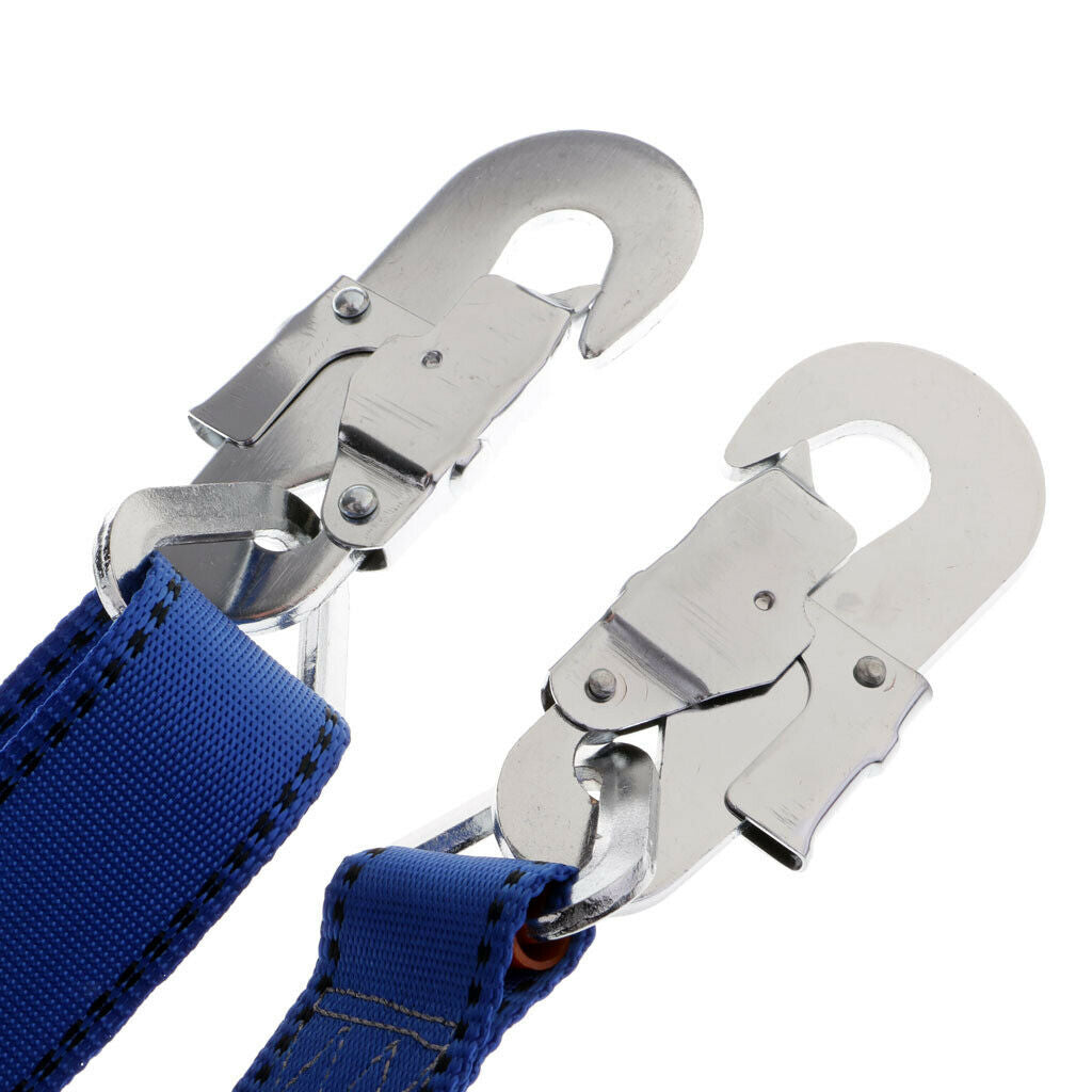 Adjustable Outdoor Climbing Safety Harness Belt Lanyard with Carabiner Buckle