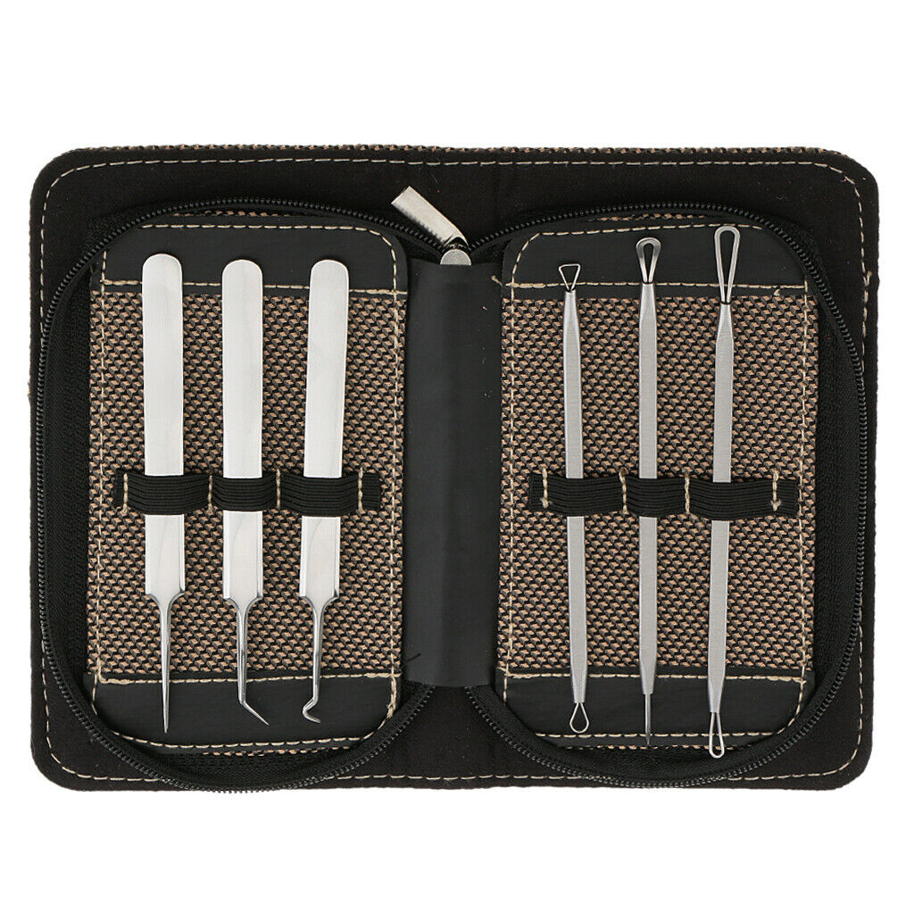 6Pieces Blackhead Whitehead Comedone Acne Remover Tool Kit Face Spot Bemish