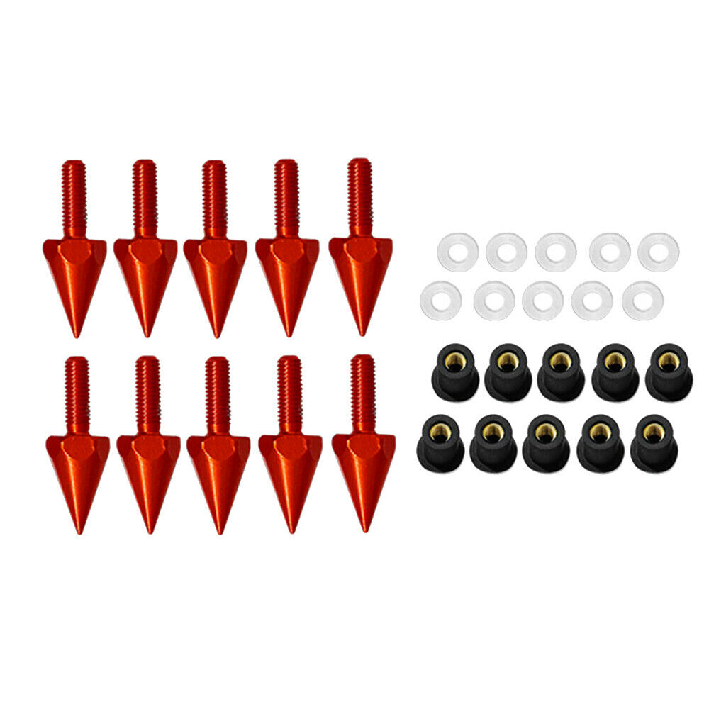 of 10 M5 New Aluminium Alloy Motorcycle Windscreen Bolts Screws Nut Red