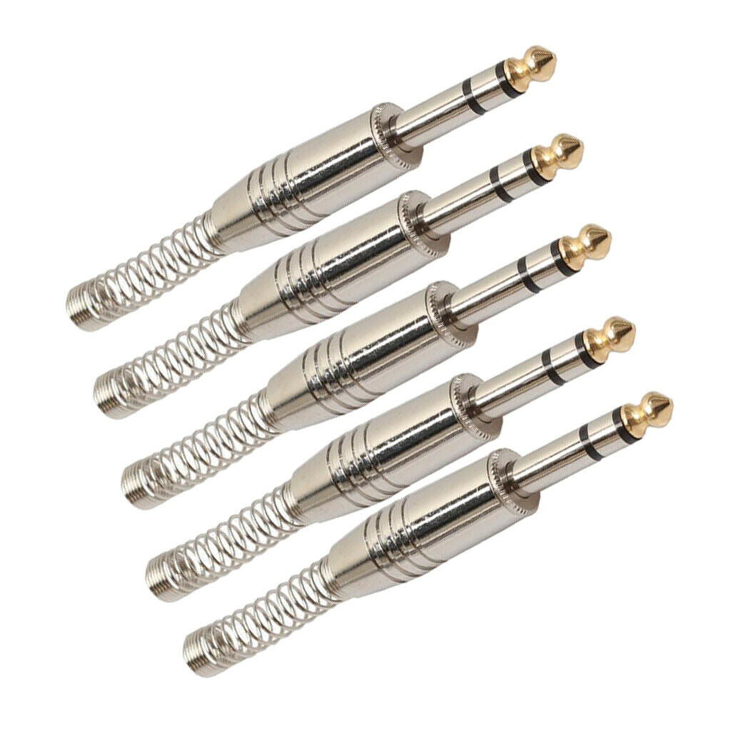 5 Pieces 6.35mm Stereo Audio Adapters