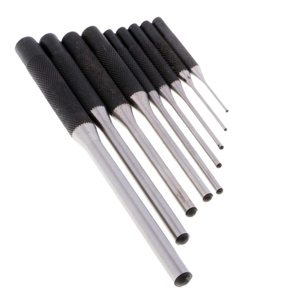 9pcs/pack Hardened Precisely Steel Roll Pin Punch Set for Hand Repair Tool
