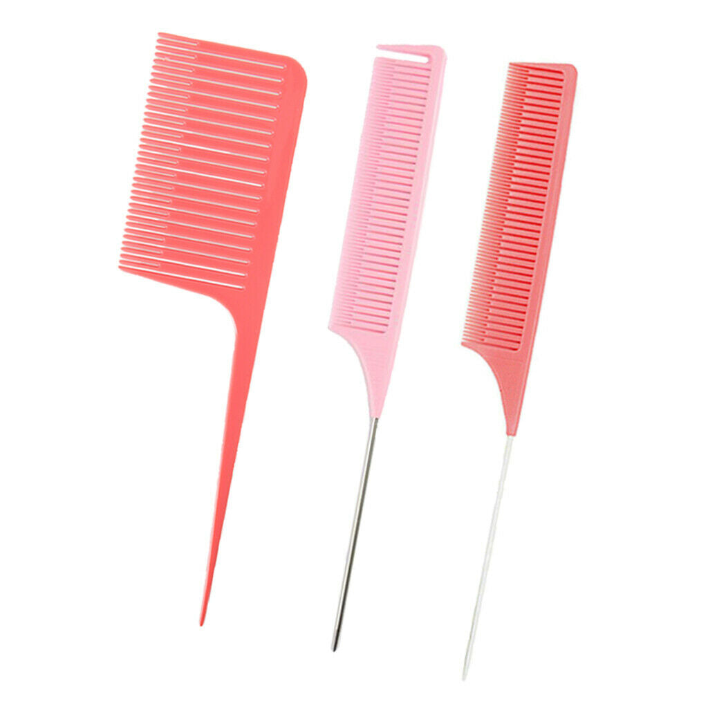 3 Pieces ABS Sectioning Weaving Highlighting Foiling Hair Comb Hair Combs