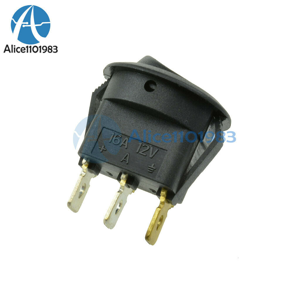 20Pcs 12V LED Dot Light Car Auto Boat Round Rocker ON-OFF Toggle Switch Blue