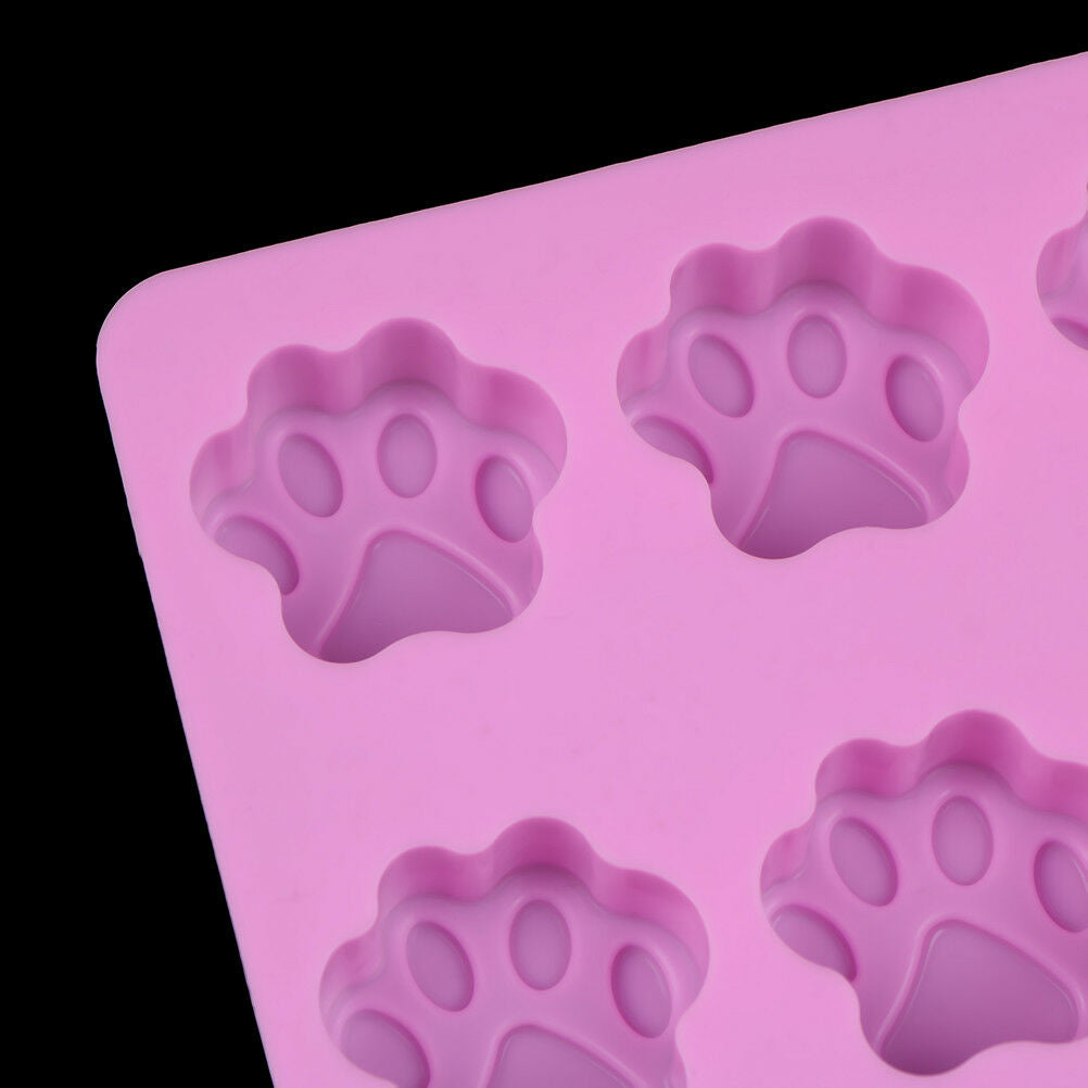 10holes Lovely Dog Paw Soap Cookies Chocolate Silicone Form Cake Decoratin.l8