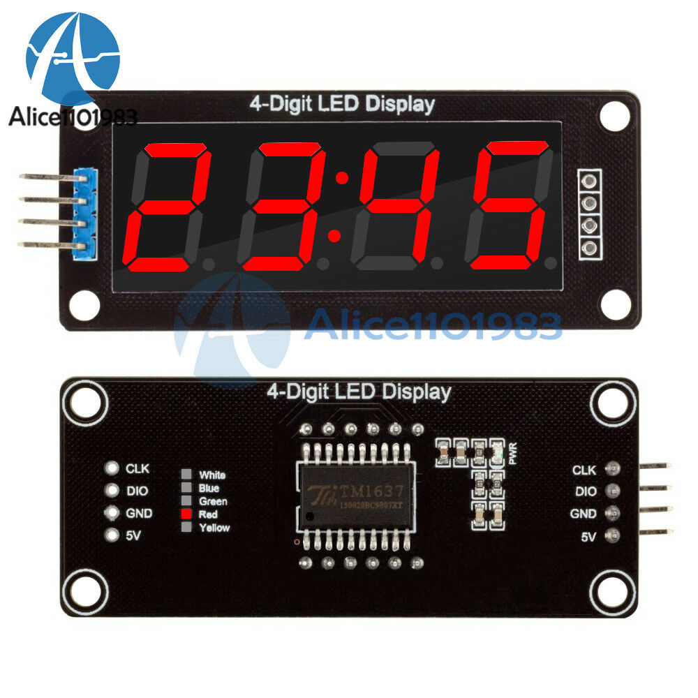 0.56 Inch TM1637 4-Bits Red Digital LED Display Clock Tube Display for Arduino