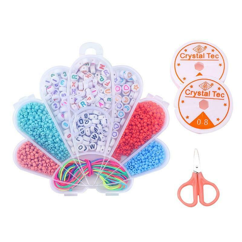 Scalloped Boxed Acrylic Beads Soft Pottery Spacer Beads with Scallop Shape Box