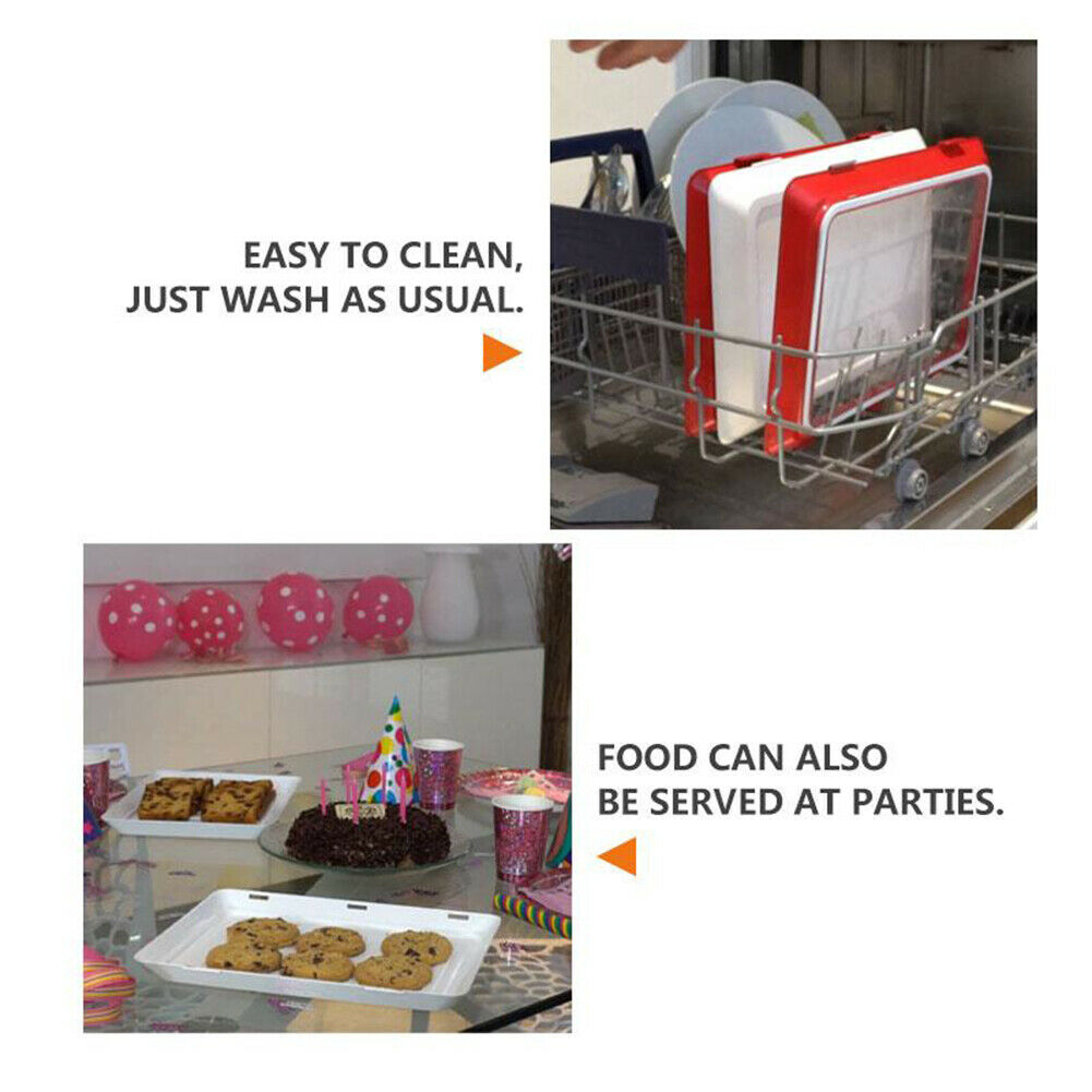 2pcs Stackable Food Preservation Tray Vacuum Seal Food Storage Container @