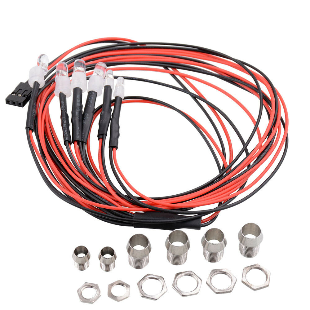 6pc RC Headlight Taillight Accessory for 1/5 1/8 1/10 1/12 1/16 Truck Models