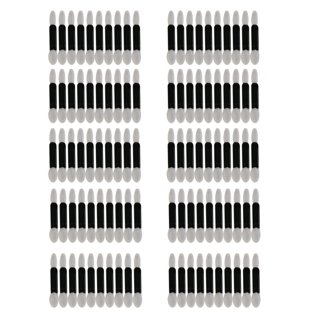 Set of 100 Double Ended Oval Eyeshadow Powder Sponge Brush Applicator 4.8cm