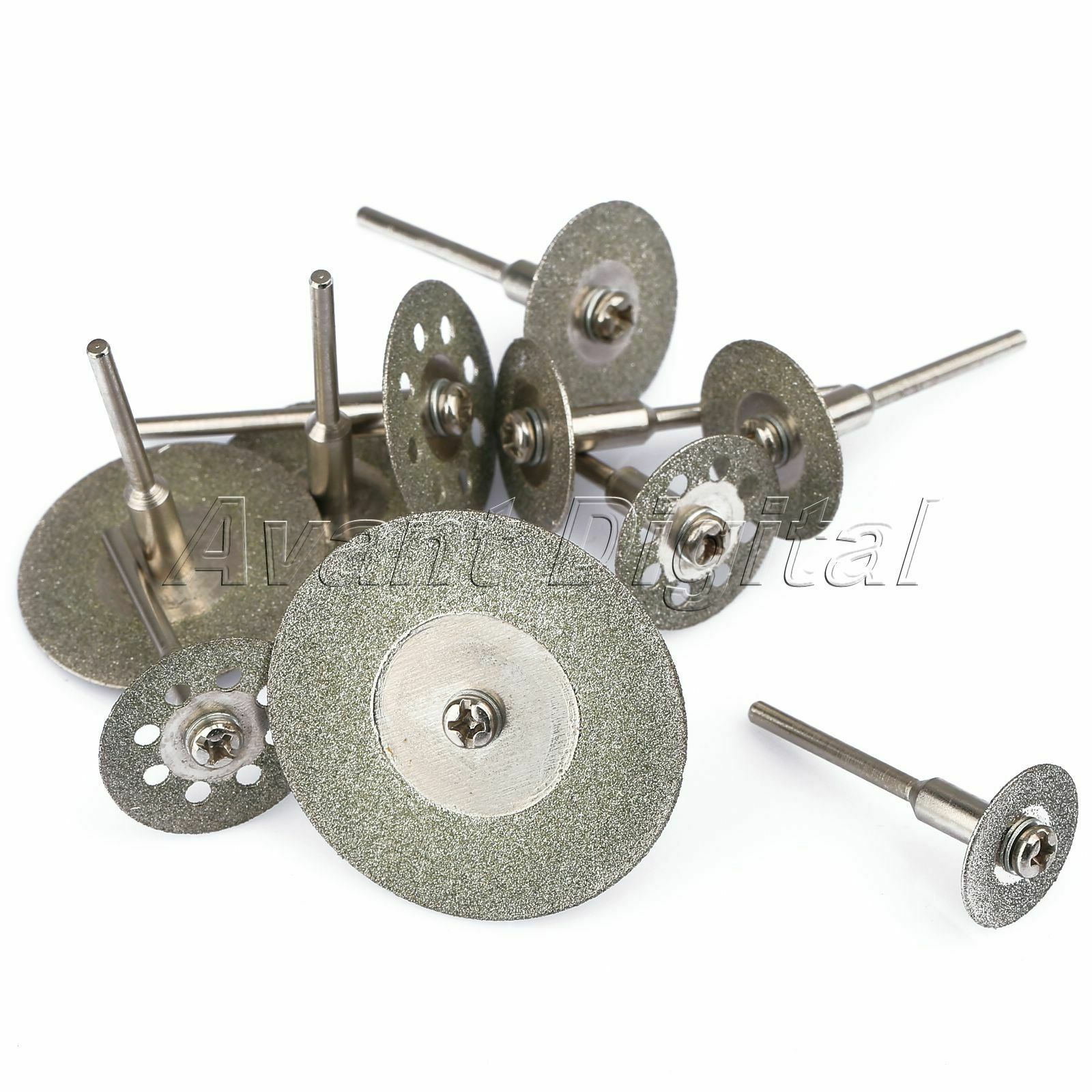 10Pcs Diamond Saw Cut Off Cutter Wheel Blade Discs Rotary Set Shank for Power