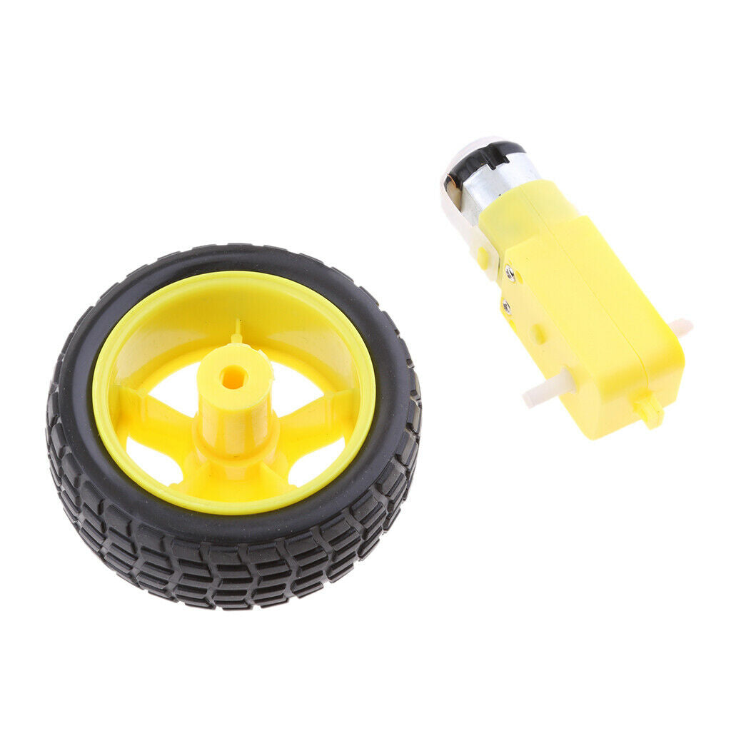 Pack of 6 1:48 Robot Tires Robot Plastic Tire Gear Motor Wheel DC 3-6V
