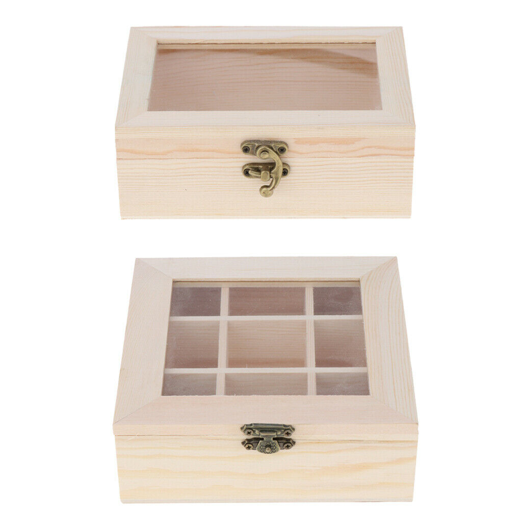 2Pcs Practical Wooden Jewelry Case Jewerly Holder Women Gift Earring Necklace