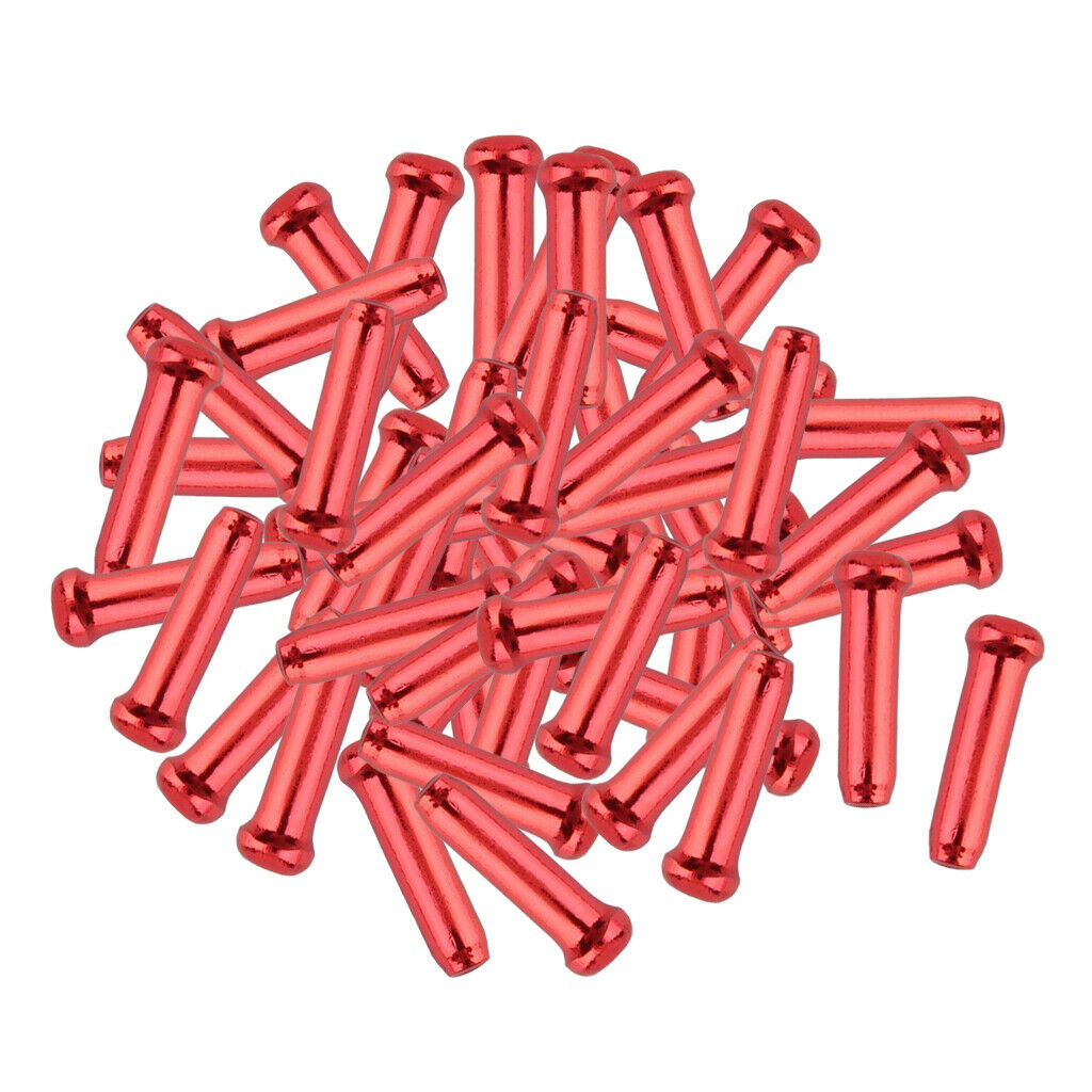 50x Bicycle Brake Shifter Inner Tips Wire End Caps Crimps Cap Gear Red